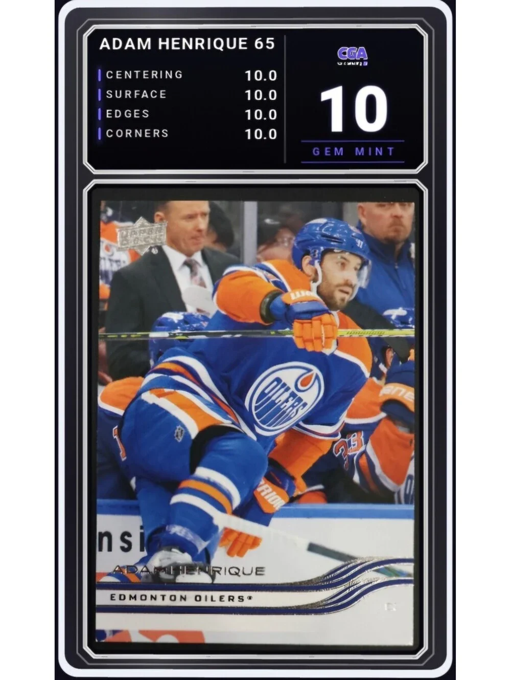 2025-26 Upper Deck #65 Adam Henrique Edmonton Oilers - CGA 10.0 Digital Grade